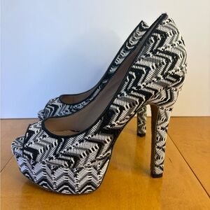 BETSEY JOHNSON || Barrdot Peep-Toe Sky High Platform High Heels 6.5 Women’s